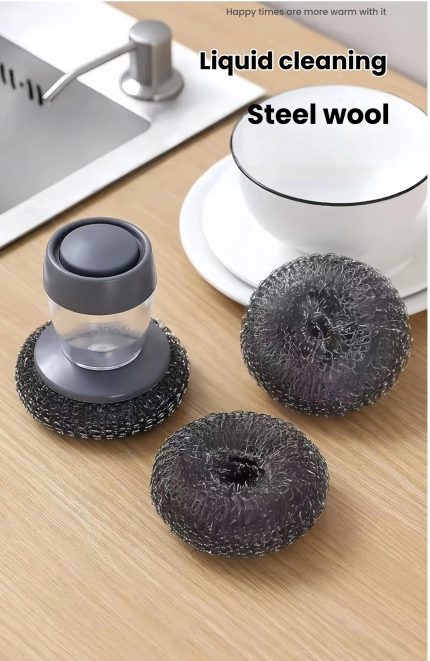 Pot cleaning artifact pot washing kitchen cleaning pot brush does not drop wire does not damage the pot automatic liquid household brush steel wool